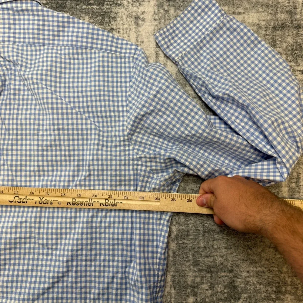 Polo Ralph Lauren Shirt Mens XL Blue White Gingham Check Poplin Preppy Heritage